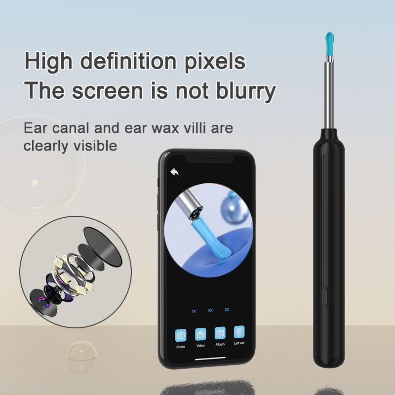 Ear Wax Removal Tool with HD Camera - WiFi Ear Cleaner with 6 Scoops