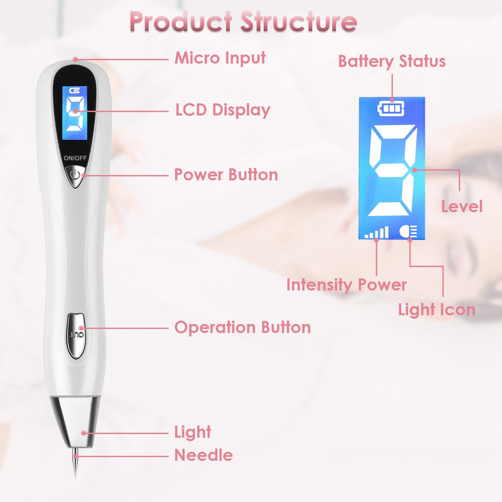 Skin Tag Remover Pen - Electric Spot Mole Wart Removal Tool with 9 Levels