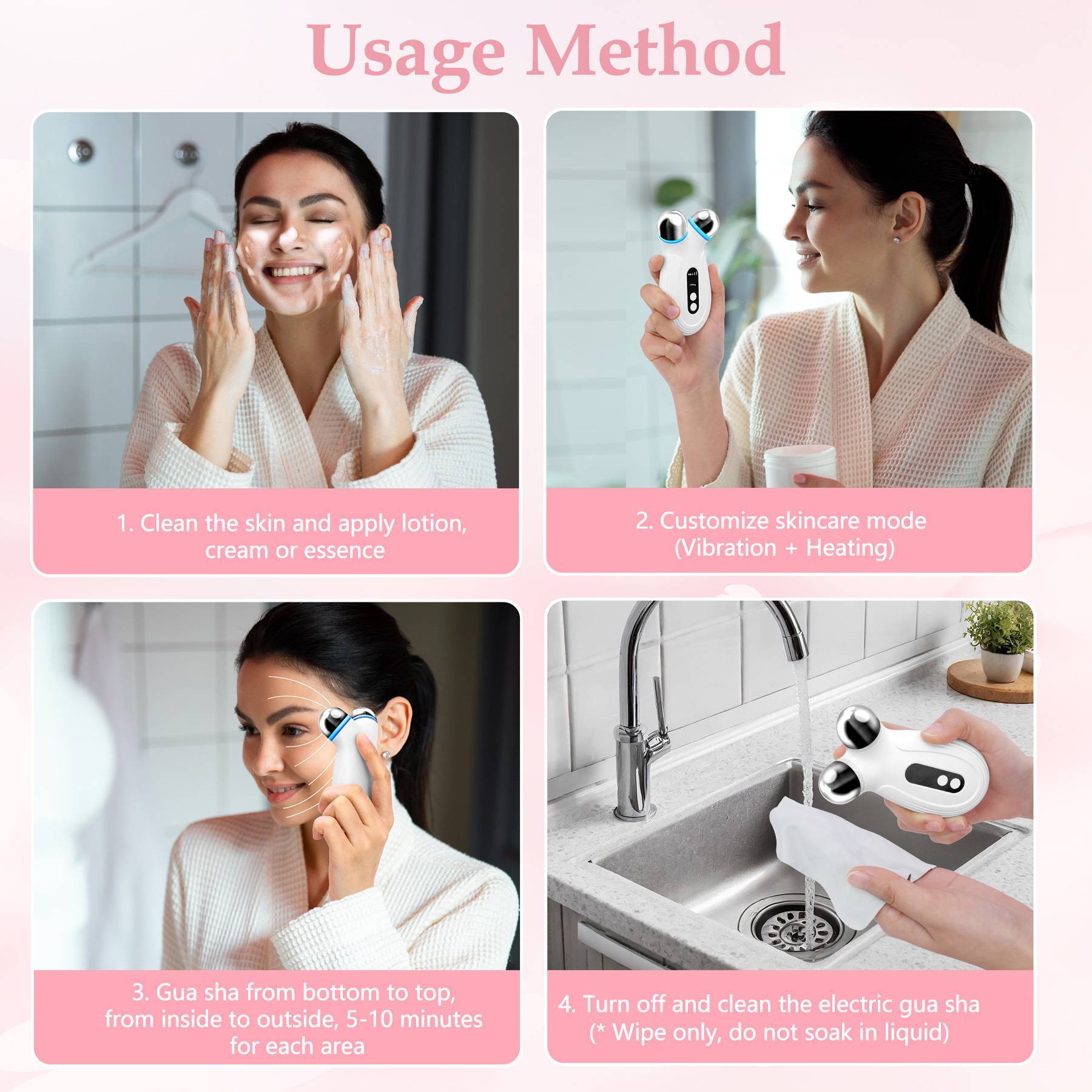 Anti Aging And Wrinkles Microcurrent Facial Device, Boost Skin Care Absorption
