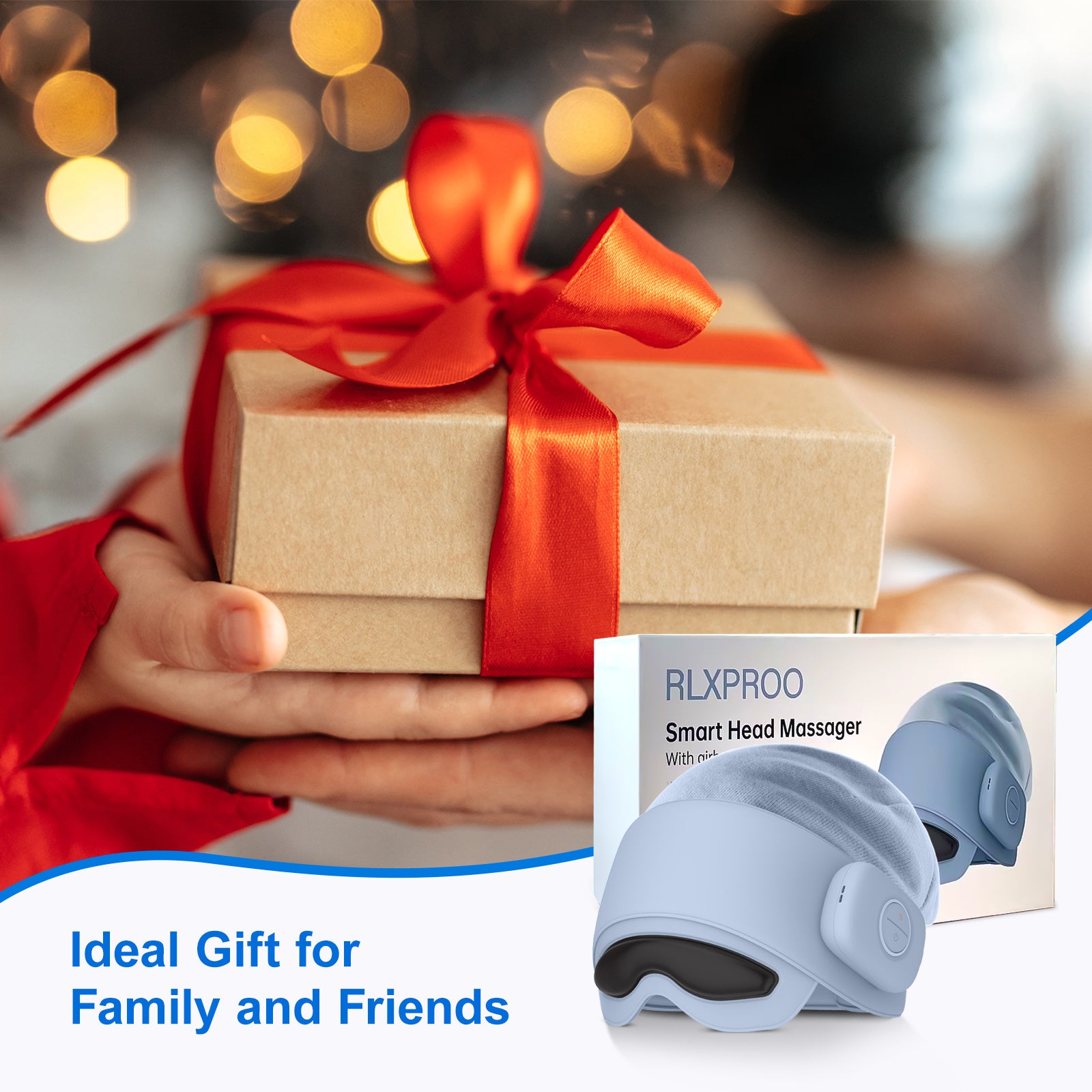 Smart Head & Eye Massager - Electric Scalp Massager with Heat & Vibration