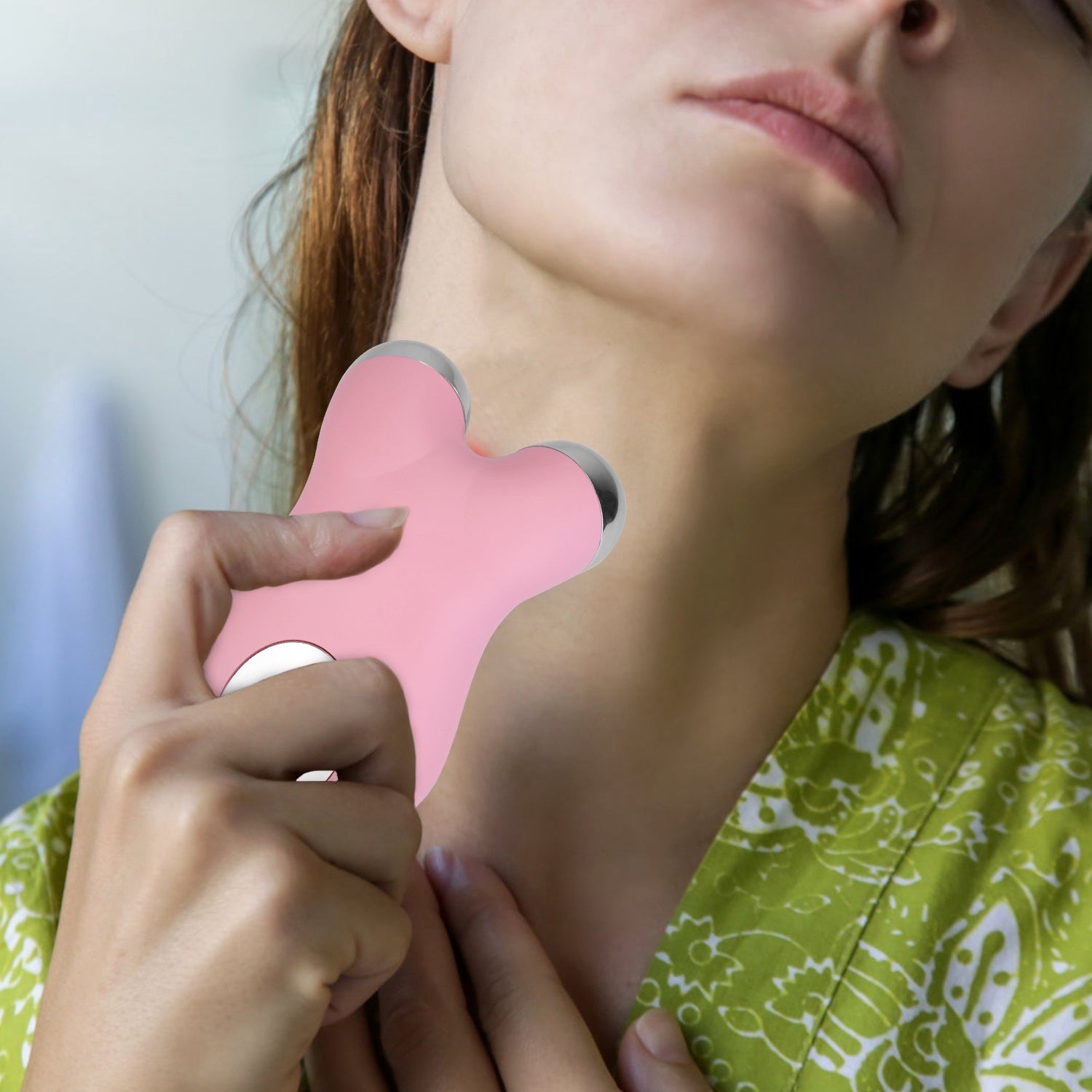 Microcurrent Face Massager - Rechargeable Facial Roller with 5 Intensity Levels