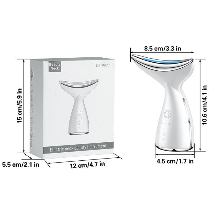 Face And Neck Tightening Device, Firm And Tightens Sagging Skin Face Neck Massager, Beauty Facial Massager For Women And Men - White