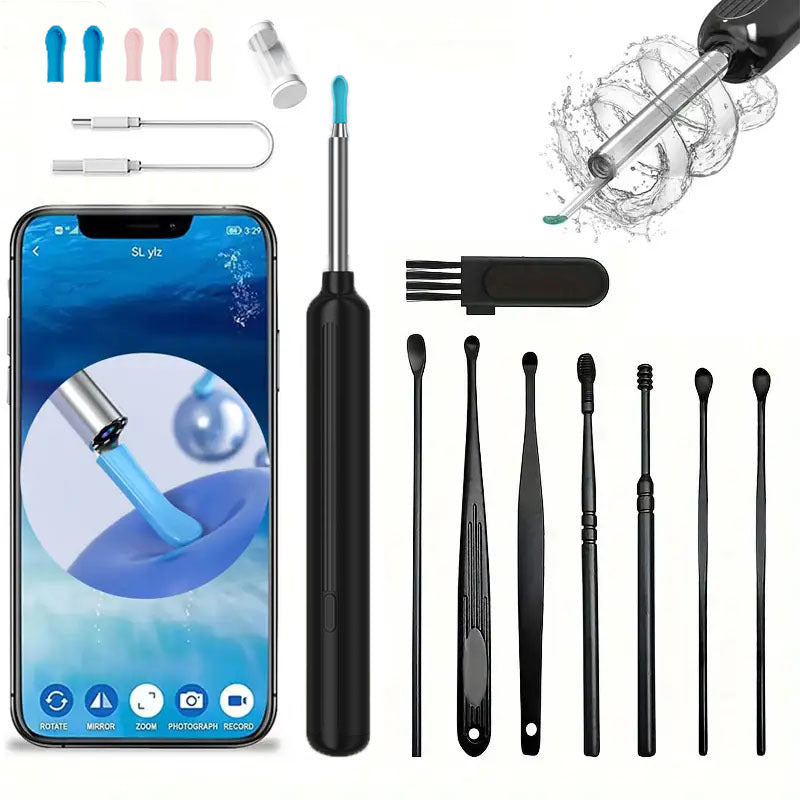 Ear Wax Removal Tool with HD Camera - WiFi Ear Cleaner with 6 Scoops