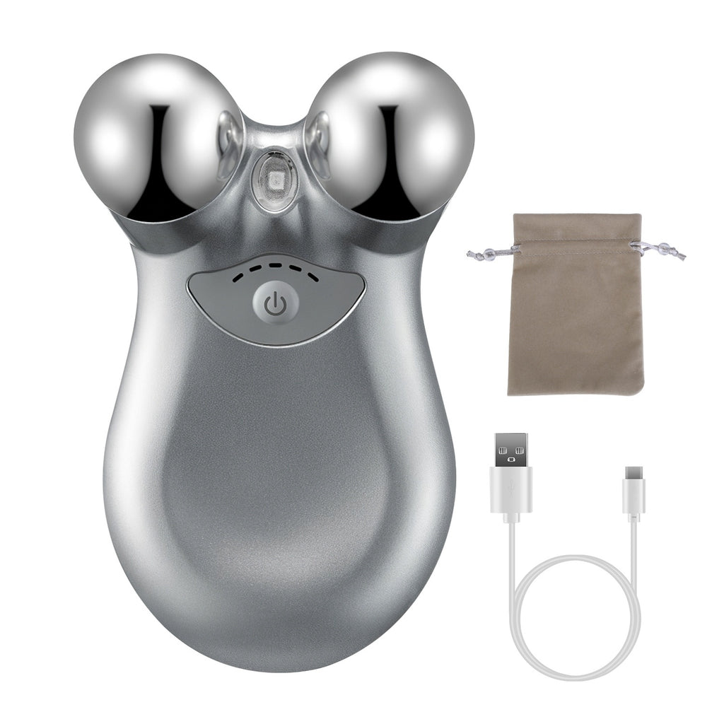 Microcurrent Face Massager - Rechargeable Facial Roller with 5 Intensity Levels
