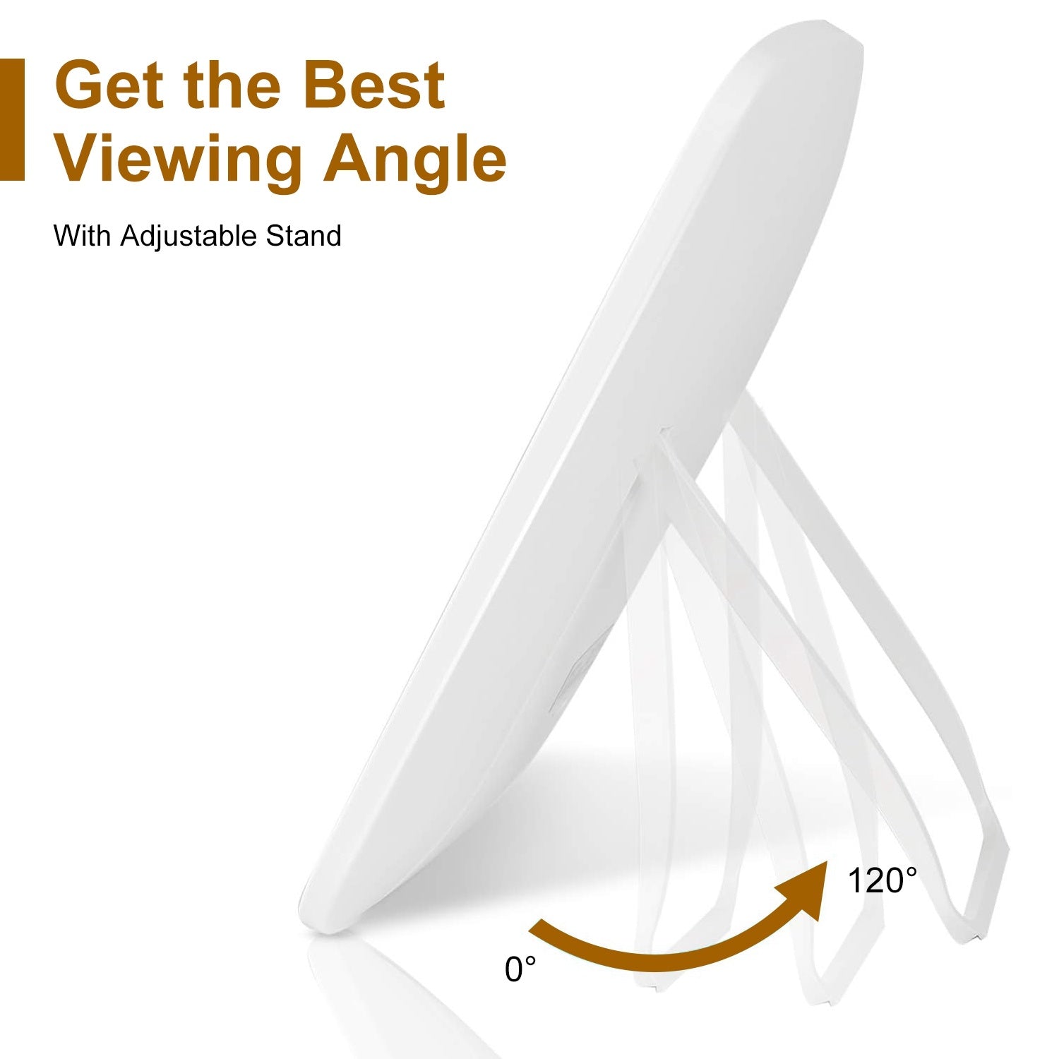 Luxora Lighted Desk Makeup Mirror – 5.98 × 8.62 in, LED, 3-Color Modes, Touch-Screen Brightness, USB Rechargeable