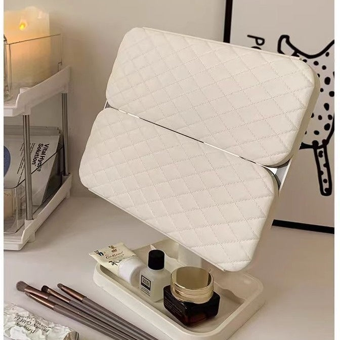 3-Fold LED Makeup Mirror Desk Lamp – Foldable Three-Panel Touch Control by Luxora