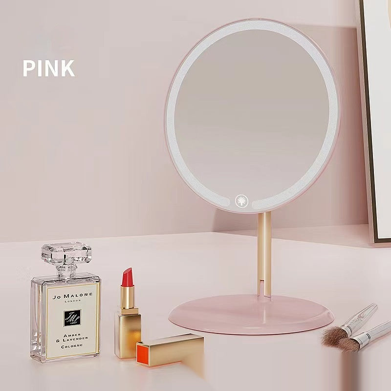 3-Fold LED Makeup Mirror Desk Lamp – Foldable Three-Panel Touch Control by Luxora