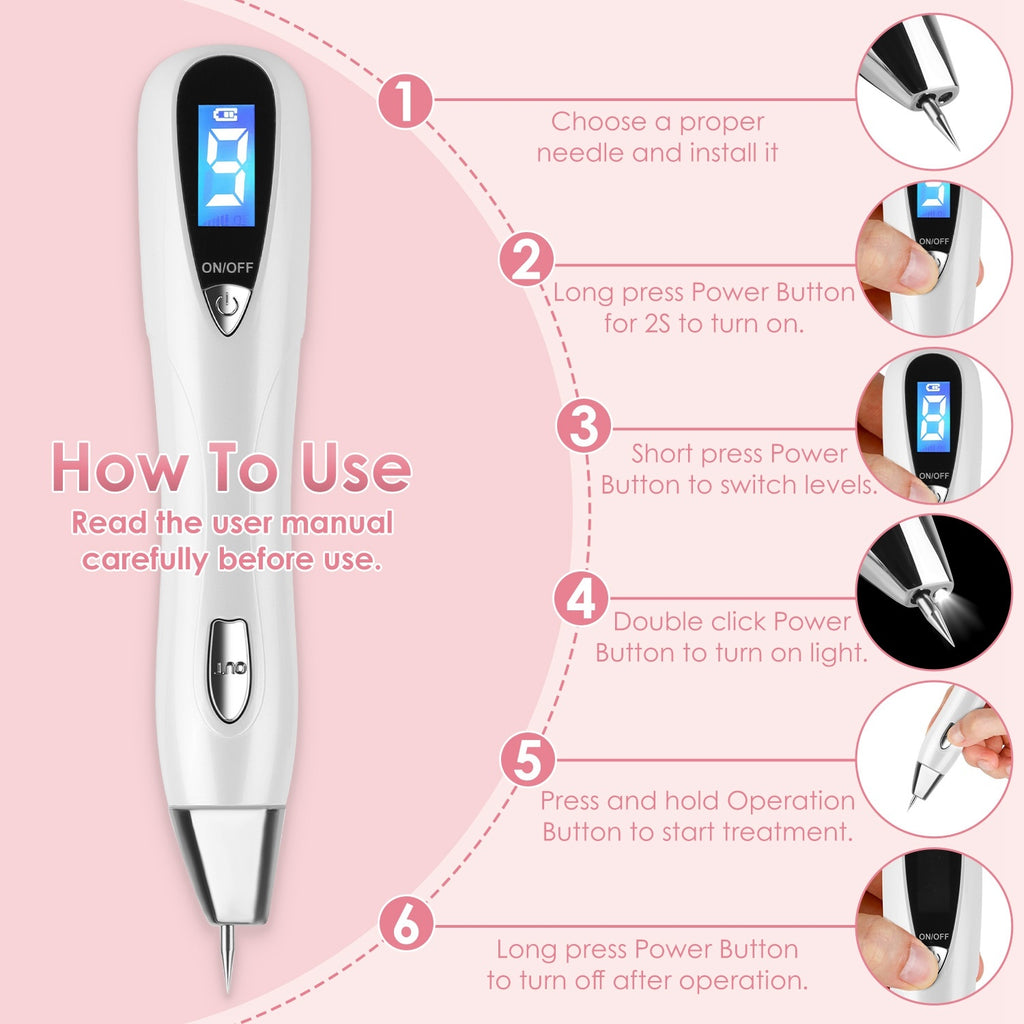 Skin Tag Remover Pen - Electric Spot Mole Wart Removal Tool with 9 Levels