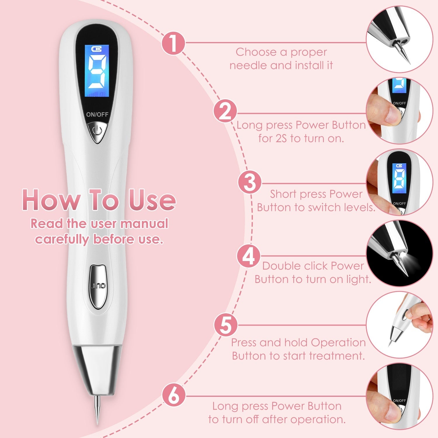 Skin Tag Remover Pen - Electric Spot Mole Wart Removal Tool with 9 Levels