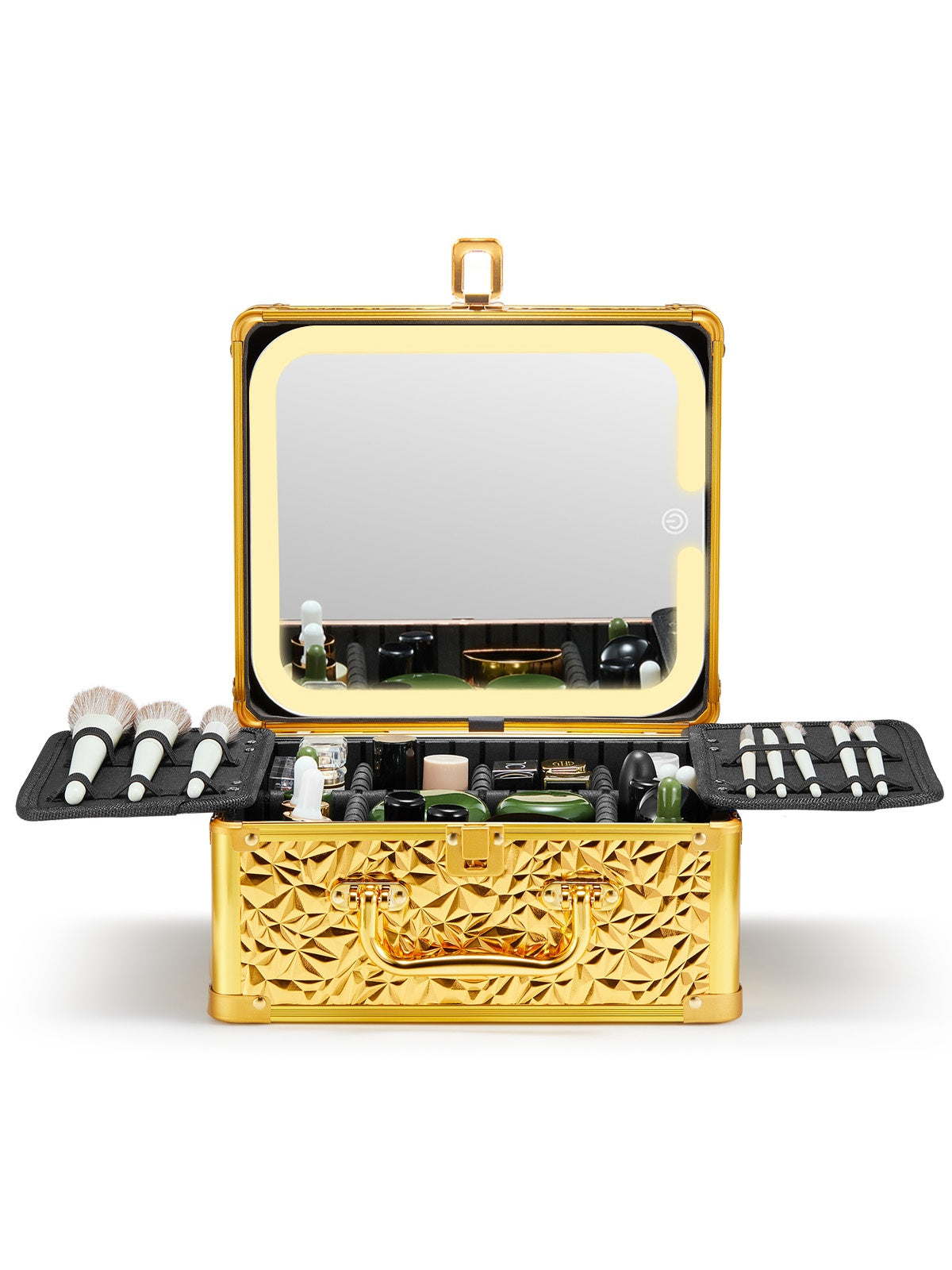 Luxora Detachable Light-Up Makeup Box – Travel Cosmetic Case with Removable LED Mirror & 3 Color Modes