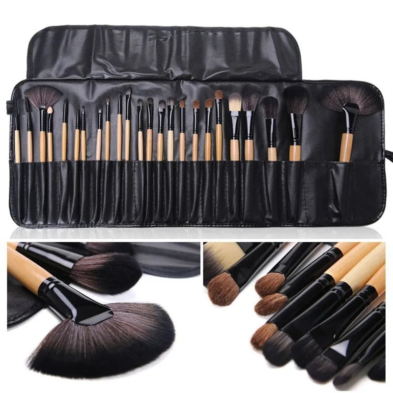 Professional Makeup Brush Set 24 Pieces - Complete Cosmetic Brushes Kit with Gift Bag