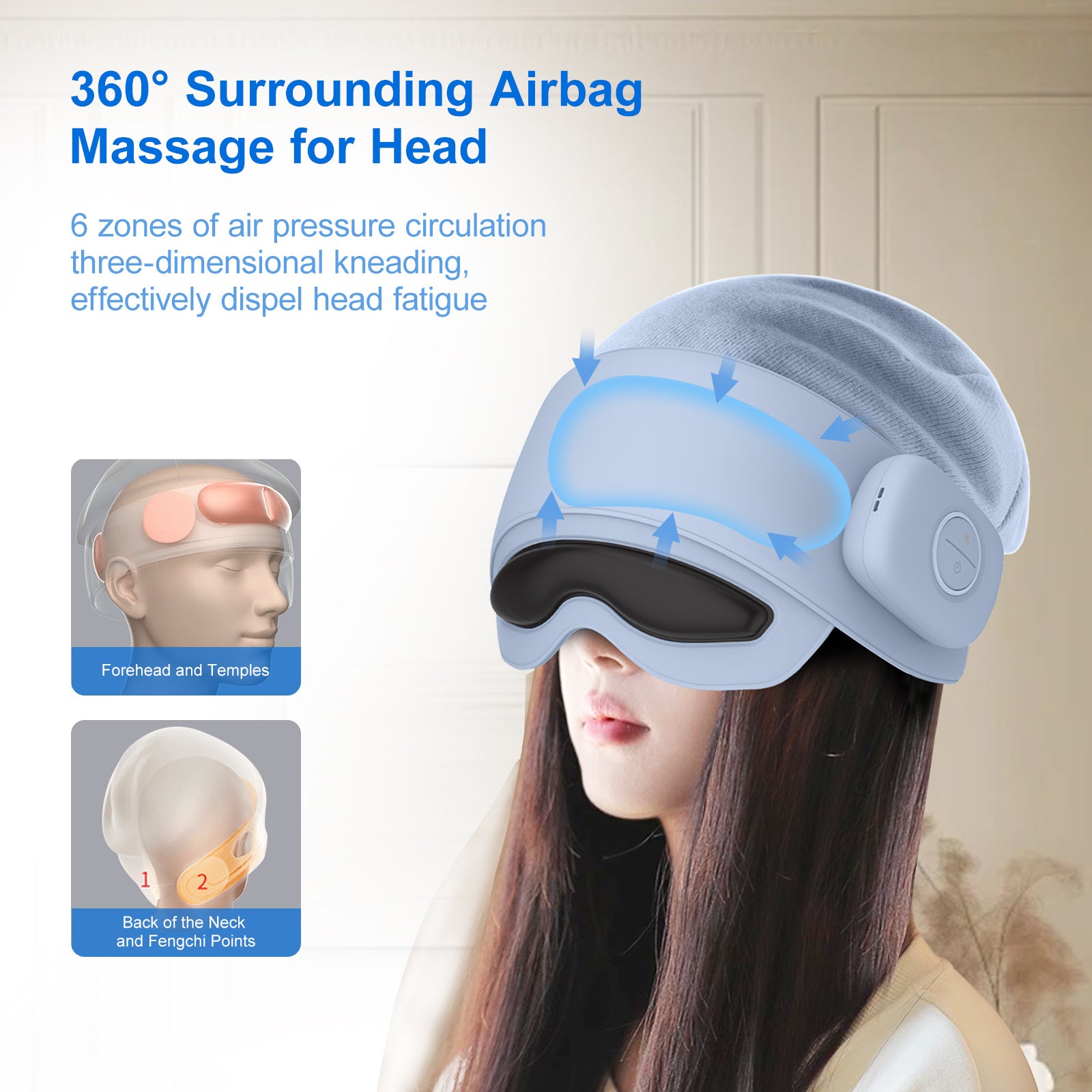 Smart Head & Eye Massager - Electric Scalp Massager with Heat & Vibration