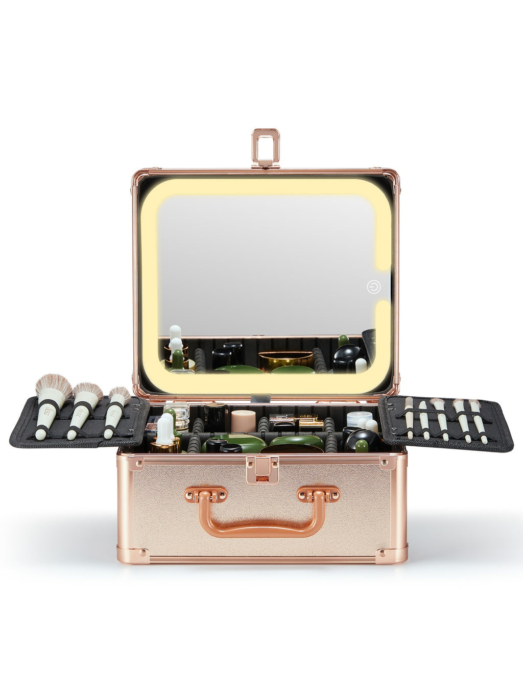 Luxora Detachable Light-Up Makeup Box – Travel Cosmetic Case with Removable LED Mirror & 3 Color Modes