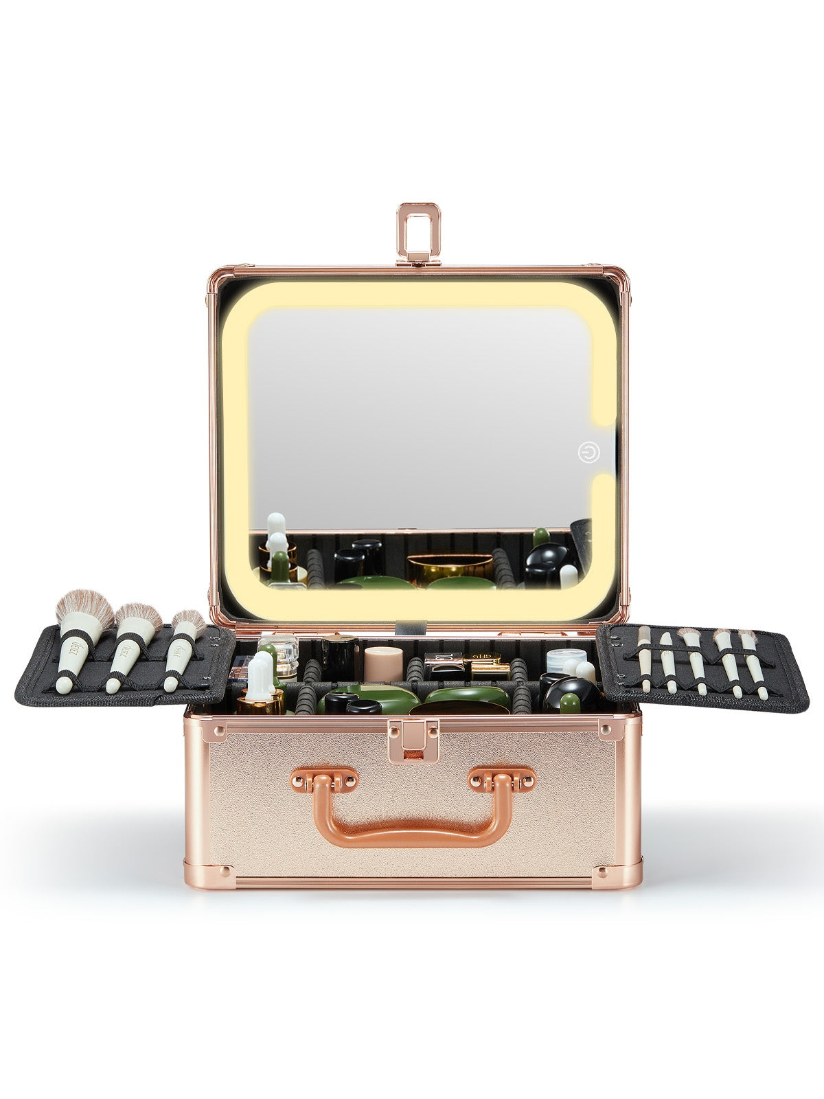 Luxora Detachable Light-Up Makeup Box – Travel Cosmetic Case with Removable LED Mirror & 3 Color Modes