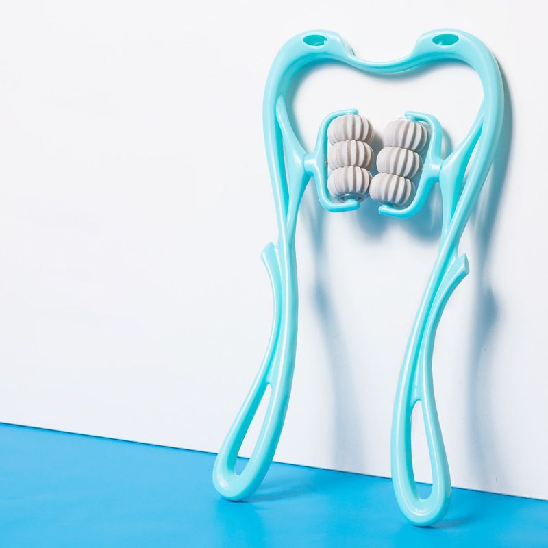 Manual Neck Massager Roller - 6-Wheel Deep Tissue Massage Tool