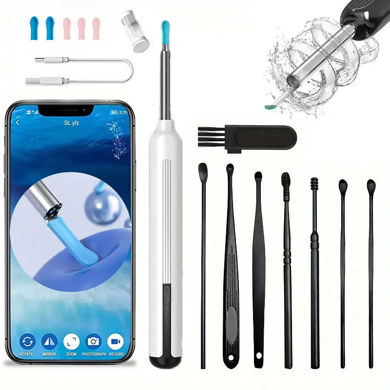 Ear Wax Removal Tool with HD Camera - WiFi Ear Cleaner with 6 Scoops