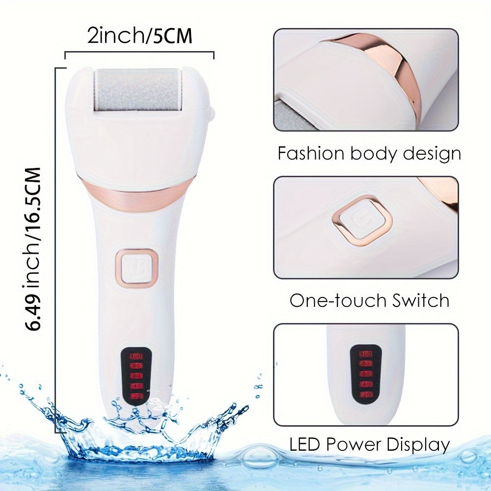 Electric Foot Callus Remover - Rechargeable Pedicure Tool with 3 Roller Heads
