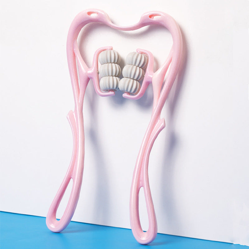 Manual Neck Massager Roller - 6-Wheel Deep Tissue Massage Tool